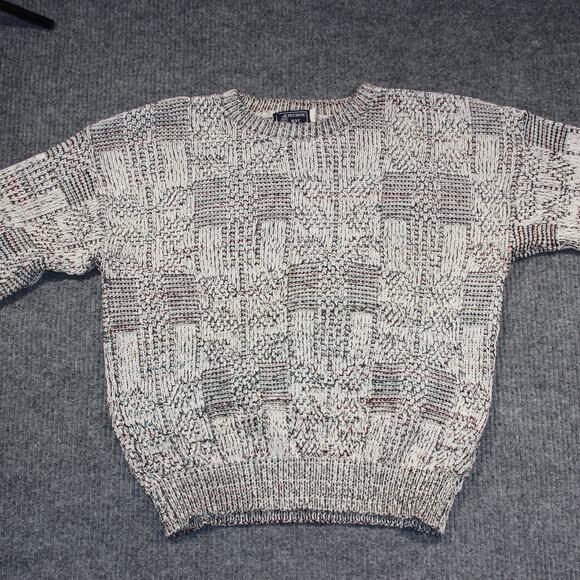 Peconic Bay Other - Vintage 80s Peconic Bay Traders Mens XL Sweater White Colorful Granpa Sweater
